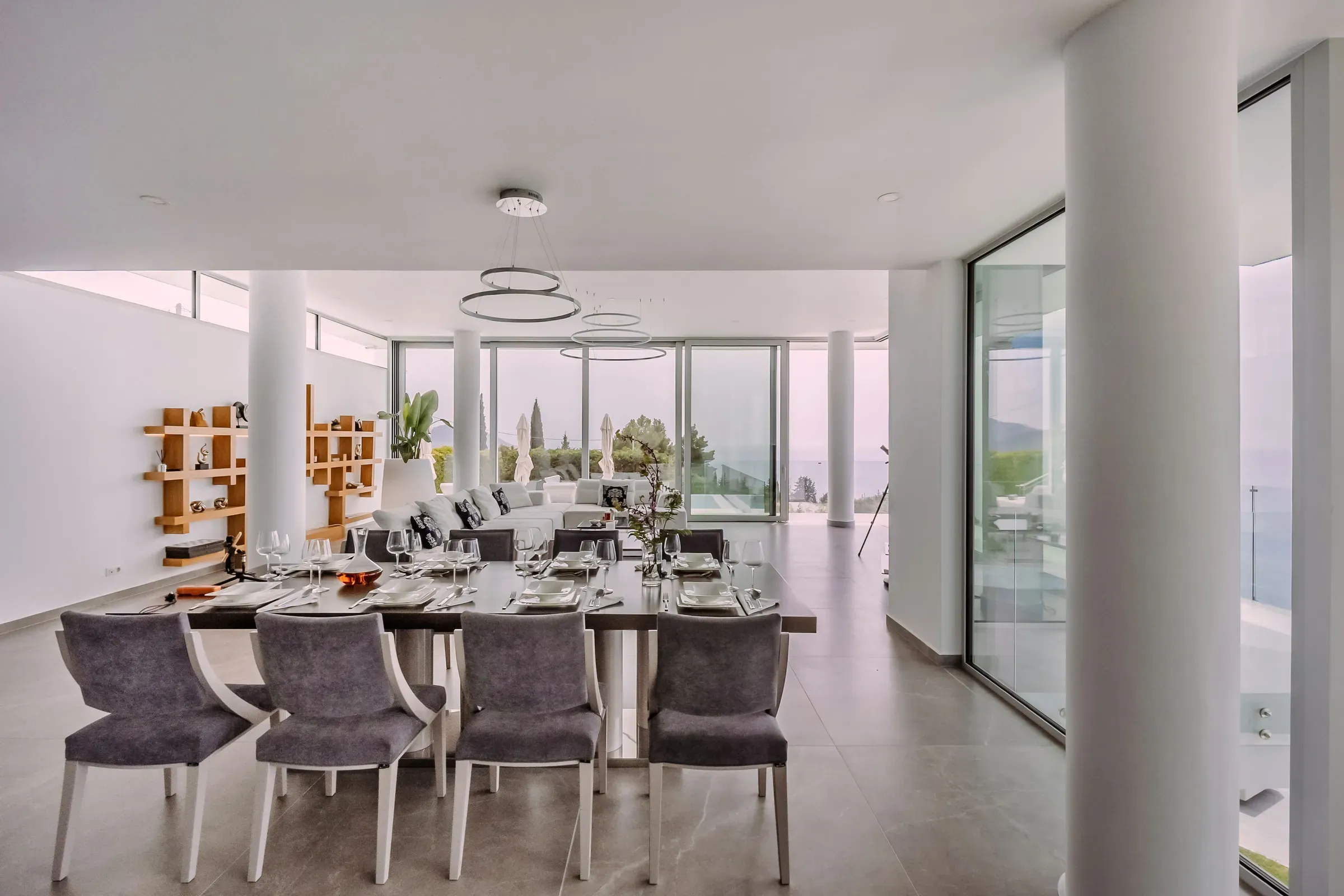 Dining area with panoramic view